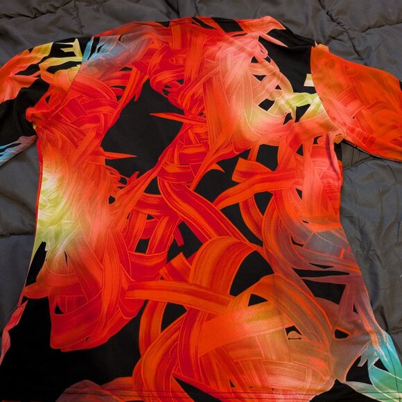 Valentina Signa Abstract 3/4 Long Sleeve Pull Over Stretchy Blouse Shirt Medium - Picture 6 of 8